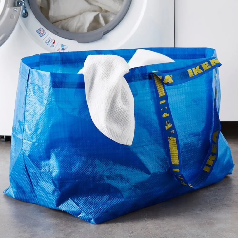 1 Ikea blue sturdy carrying plastic bag washable new